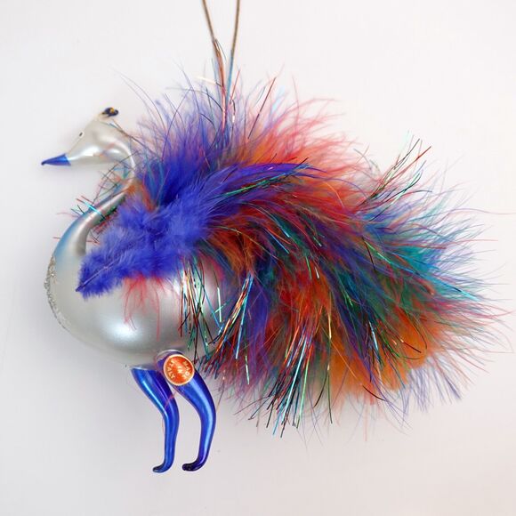 VTG Soffieria De Carlini Italy Christmas Ornament Peacock Bird RARE Color! - Picture 10 of 16
